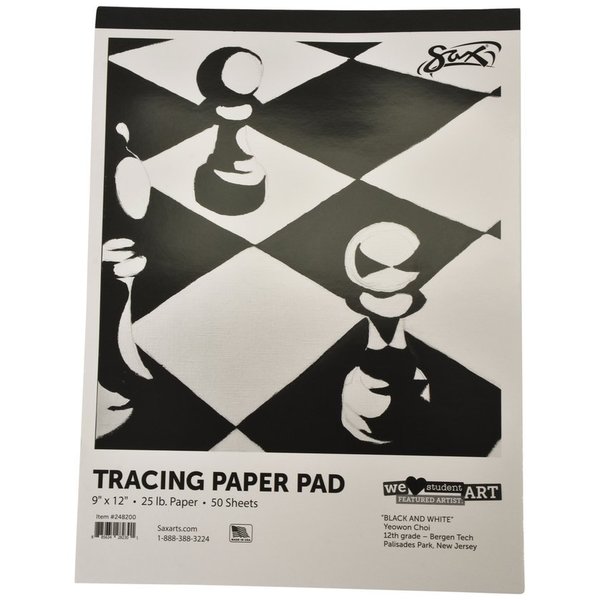 Sax Tracing Paper Pad, 25 lbs, 9 x 12 Inches, White, 50 Sheets PX2309BB-5987